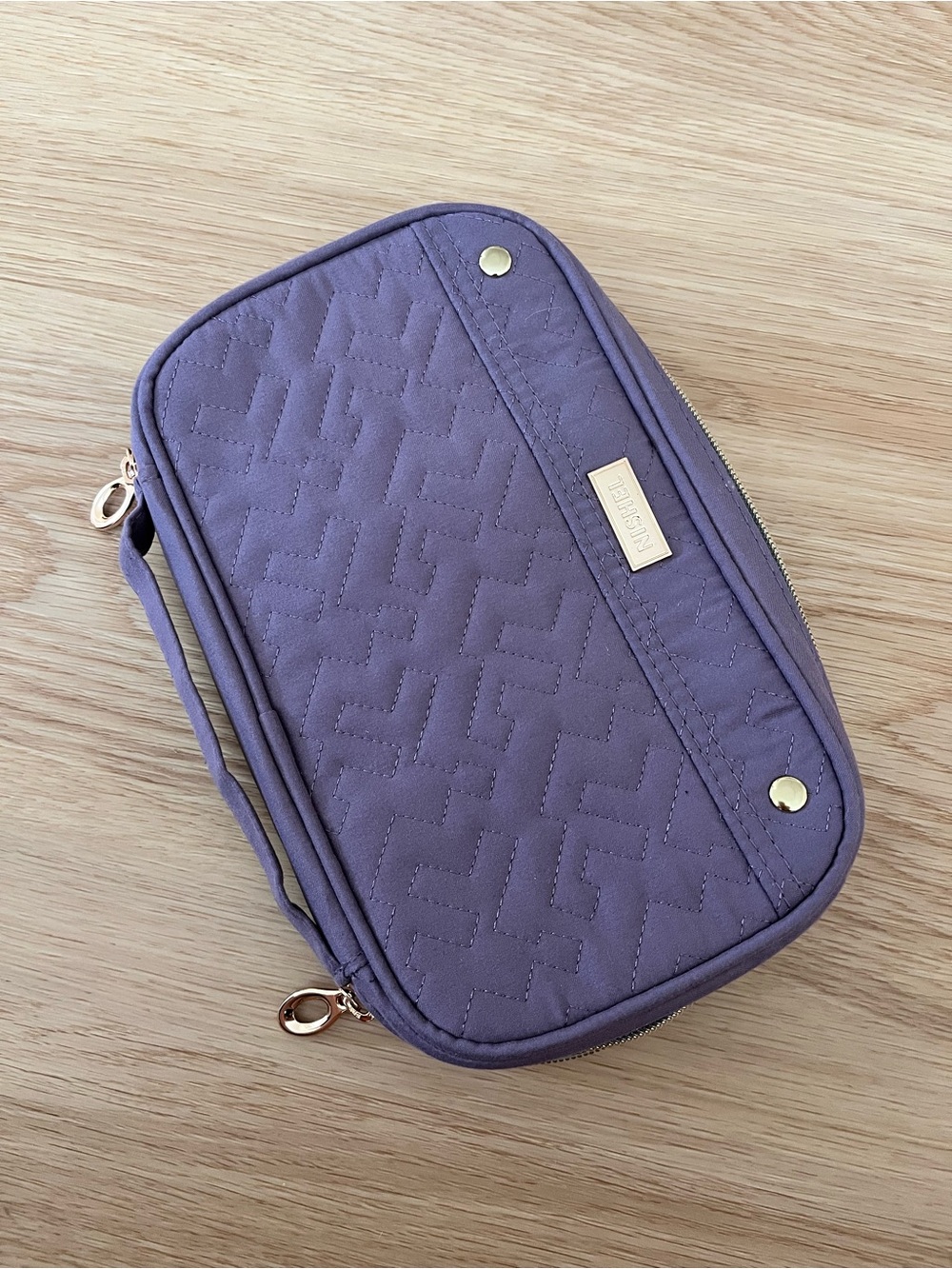 Lavendar Quilted Travel Jewelry Organizer